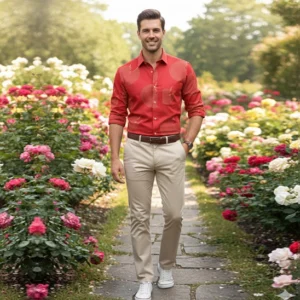 cotton shirts red design