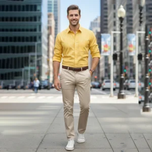 Yellow nice checks shirt