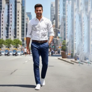 white with elephant art design