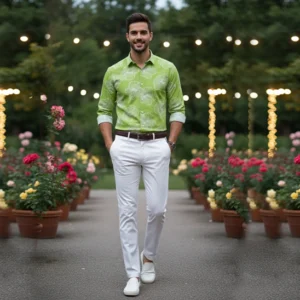 light green with white art design