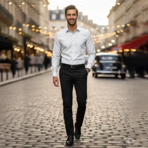 White with narrow black line