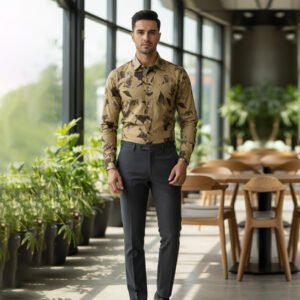 Biscuit color with black art design