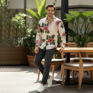 Cream color with floral design