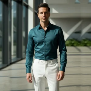 Celebrity Premium Cotton Shirts Beautiful peacock color