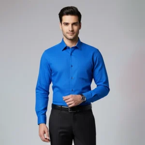 Celebrity Premium Linen Shirts Blue color with narrow design