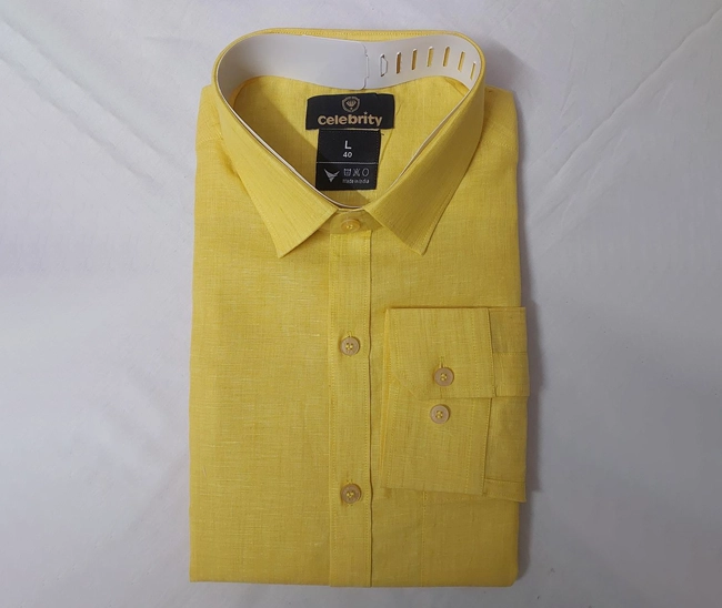 celebrity premium linen shirts royal yellow colour (full sleeve) celebrity premium linen shirts royal yellow colour (full sleeve)
