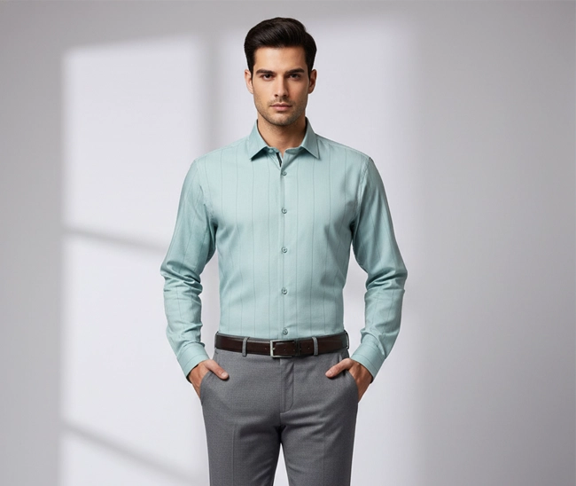 Celebrity Premium Cotton Shirts Beautiful Blue color with narrow stripes Celebrity Premium Cotton Shirts Beautiful Blue color with narrow stripes