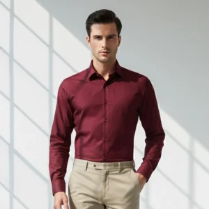 Celebrity Premium Cotton Maroon Colour Shirt