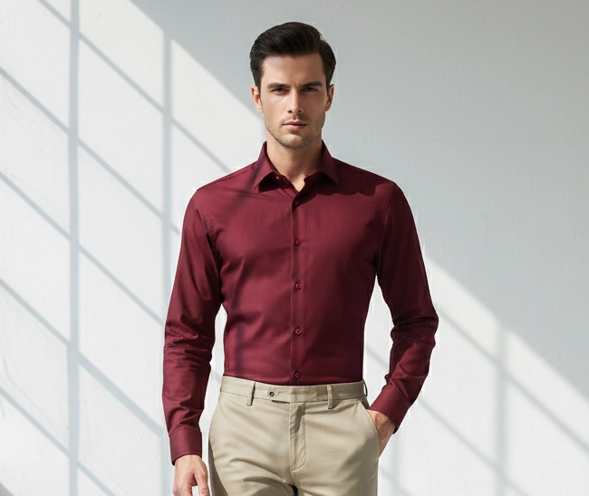 Celebrity Premium Cotton Maroon Colour Shirt Celebrity Premium Cotton Maroon Colour Shirt