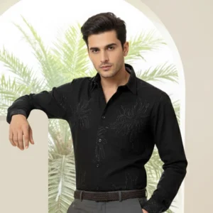 celebrity premium beautiful black colour with light black design like threads (full sleeve)