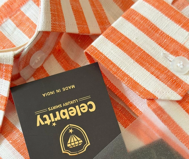 celebrity premium linen cloth white with saffron lines (full sleeve) celebrity premium linen cloth white with saffron lines (full sleeve)