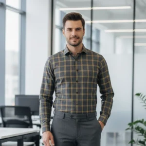 Celebrity Royal Class Linen cloth Dark green with yellow checks