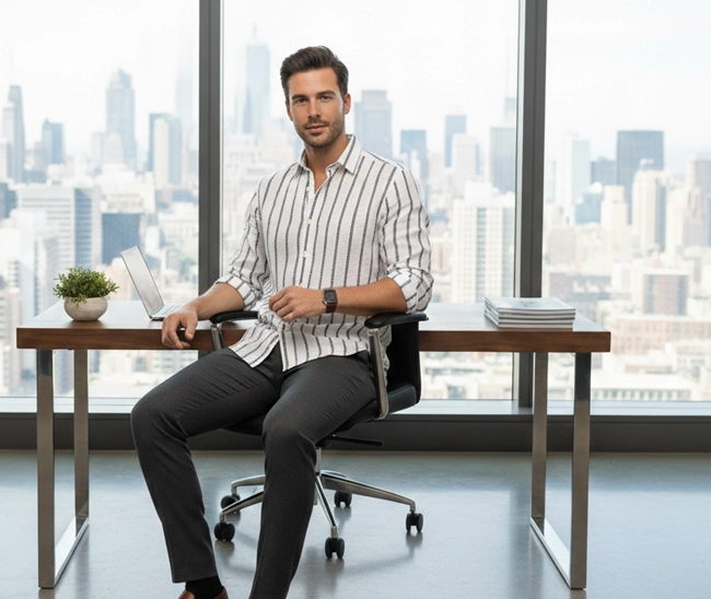 celebrity royal class linen cloth white with beautiful ash colour lines (full sleeve) celebrity royal class linen cloth white with beautiful ash colour lines (full sleeve)