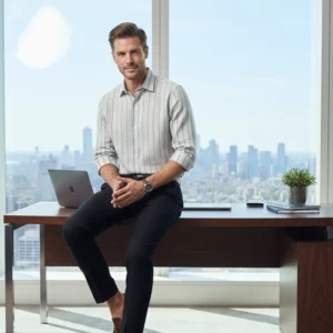 celebrity royal class linen cloth maroon with black stripes (full sleeve) (copy)