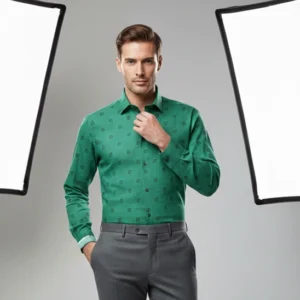 celebrity royal peacock colour with narrow golden yellow checks (full sleeve)