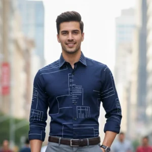 celebrity premium beautiful blue with design of white threads (full sleeve)