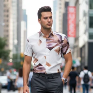 celebrity premium white with modern art design (half sleeve)